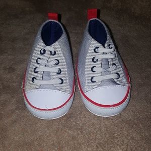 Infant Red Gray and White shoes
